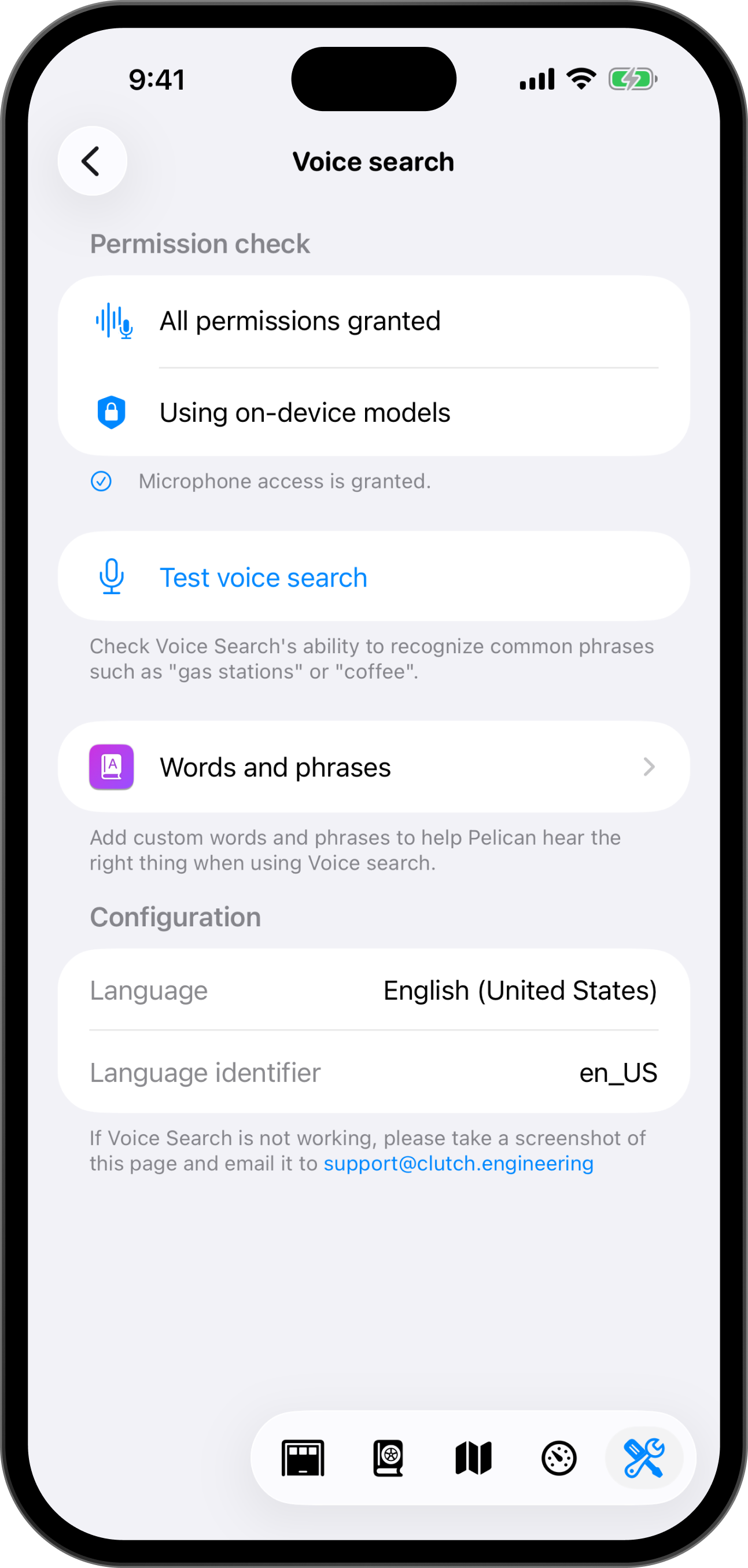 Voice search: Say where you want to go with a voice search engine that can learn from how it hears you.