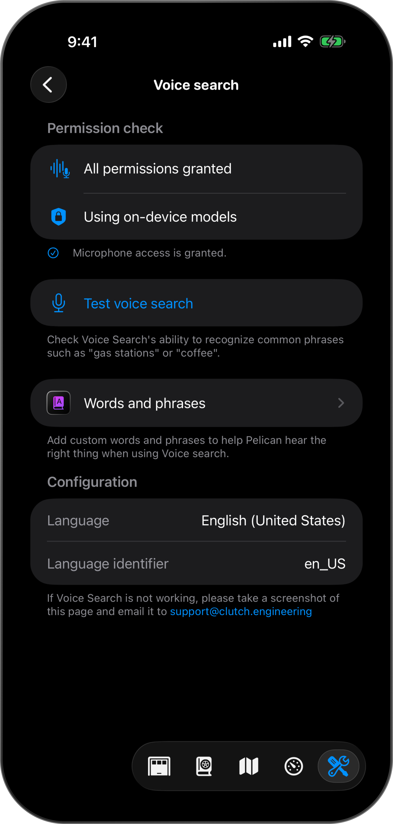 Voice search: Say where you want to go with a voice search engine that can learn from how it hears you.